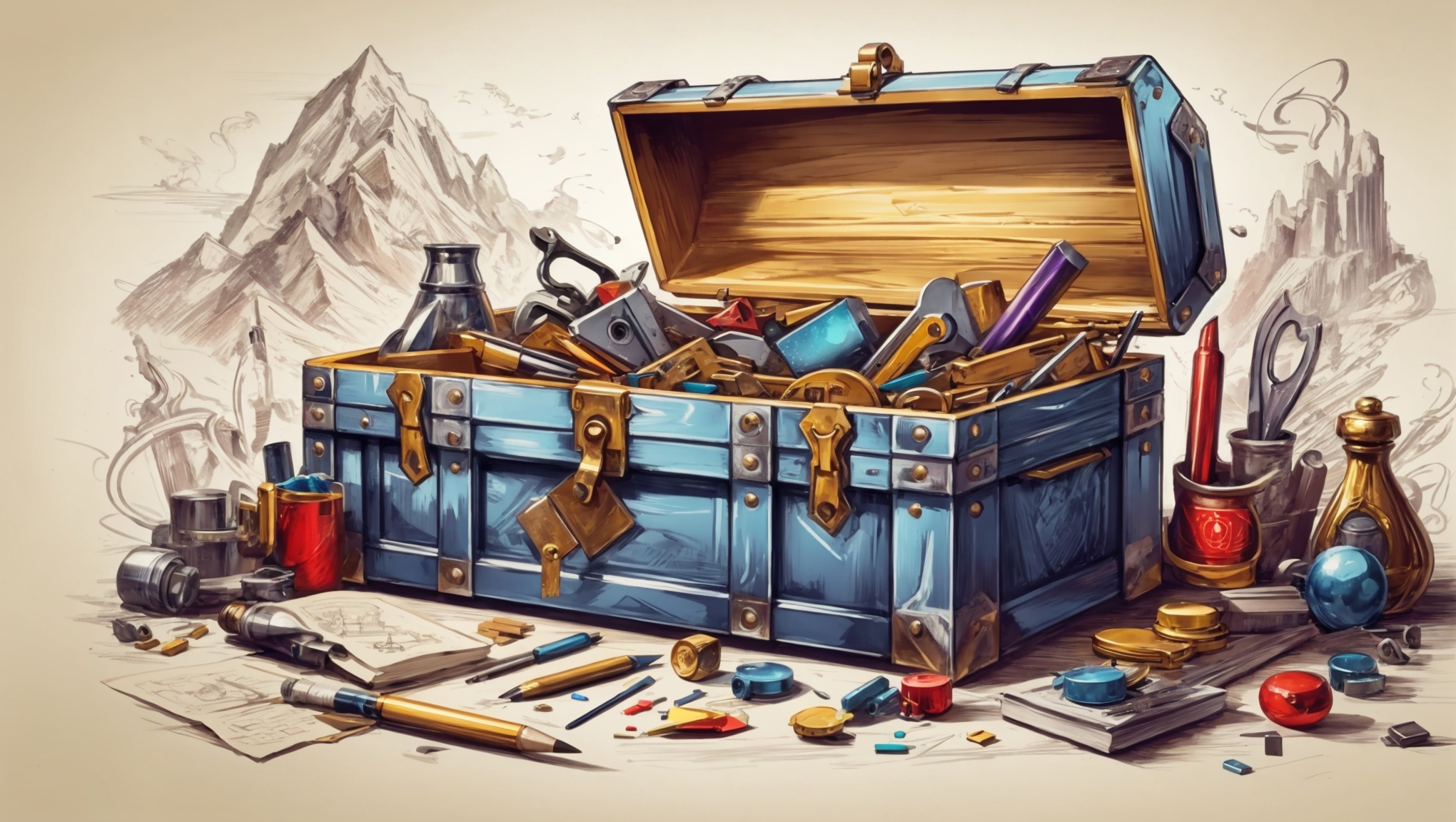 magical toolbox representing SEO tools.